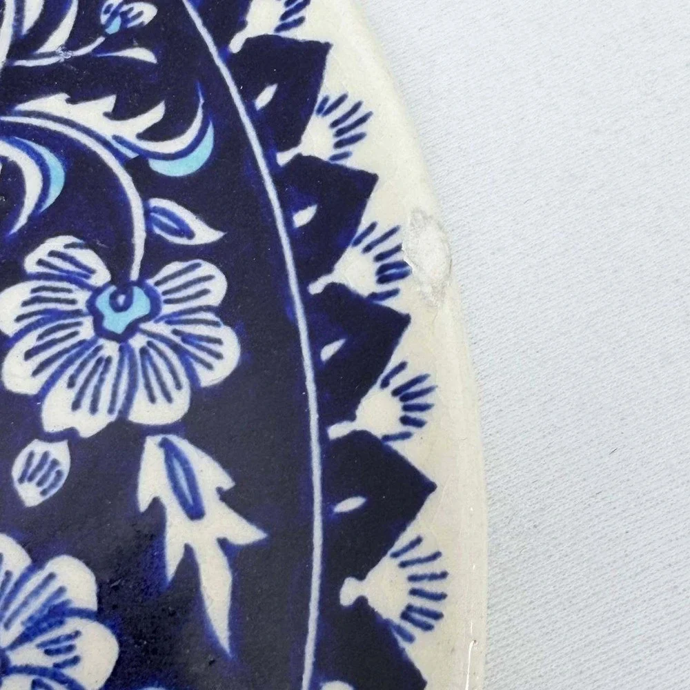 Kutahya Turkish Ceramic Decanter Set 8pc Blue White Floral Yildiz Cini Fb